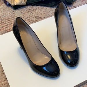 J crew Stack Block Heel size 7 1/2 patent leather never worn